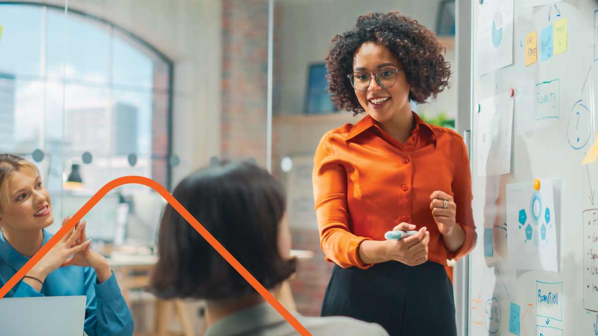Person using a whiteboard